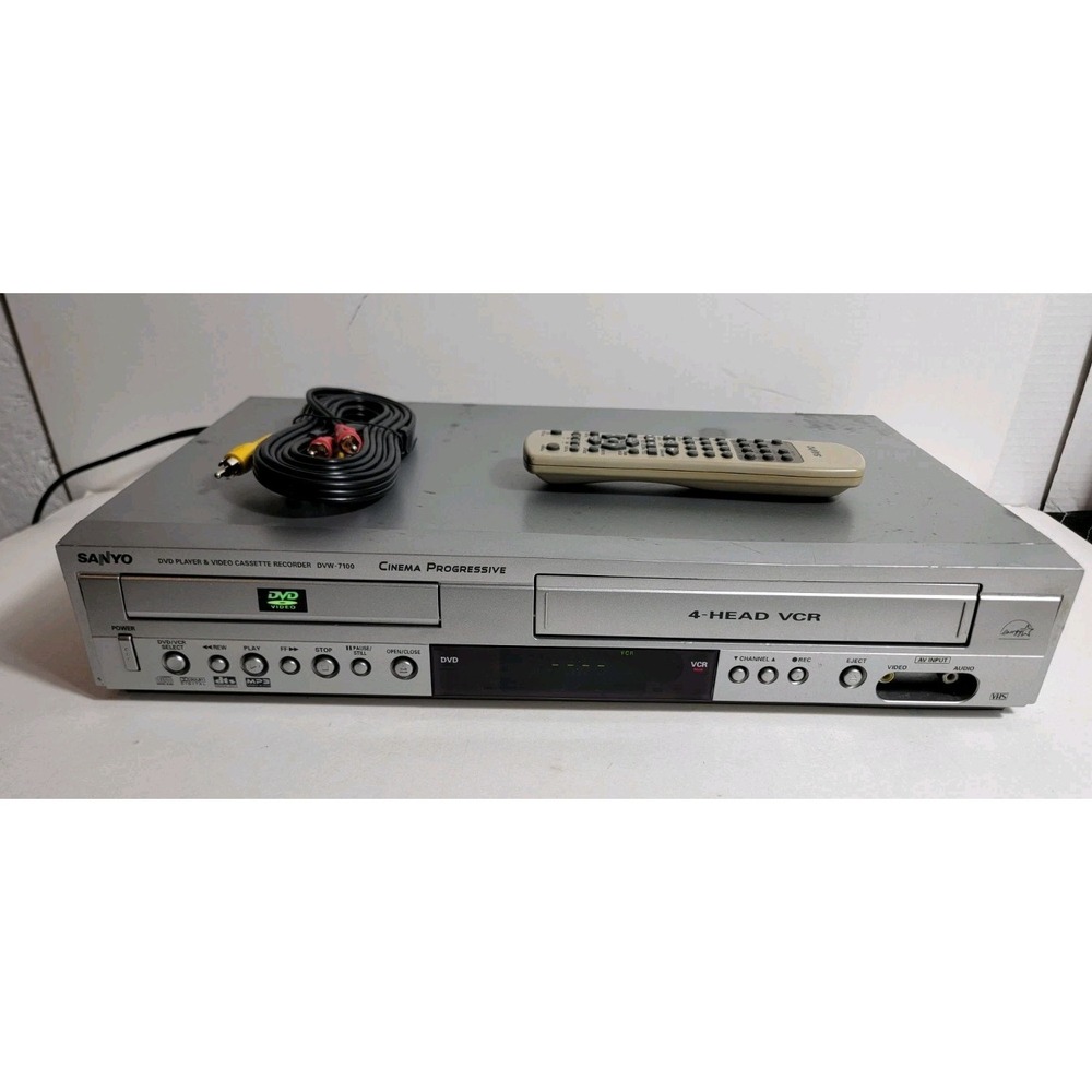 Sanyo DVW-7000 DVD VCR Combo Player W/ Remote, AV Cables Tested Cleaned Works